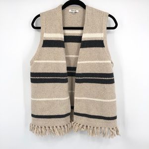 Madewell M/L Coastward Fringe Sweater Vest Stripe